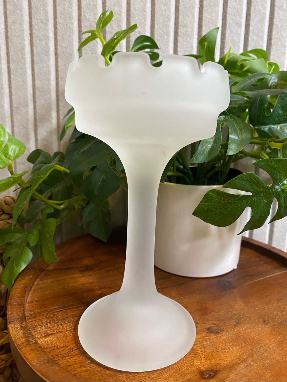 Partylite Frosted Glass Satin Pedestal Fairy Lamp Base Only Clairmont Cottage